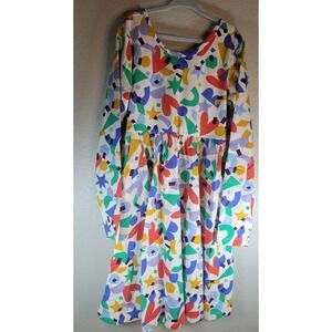 Hanna Andersson Girls Valentine's Day Printed Skater Dress Long Sleeve Size 8